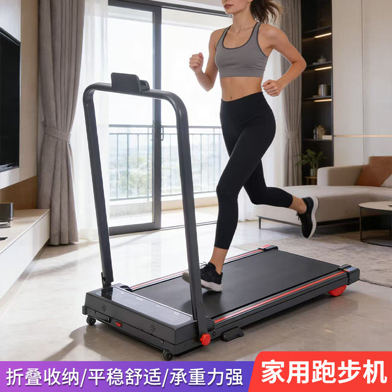 Cross-Border Low-Noise Jogging Treadmill With Remote Control, Electric Flat Walking Machine, Home Fitness, Small Foldable Model